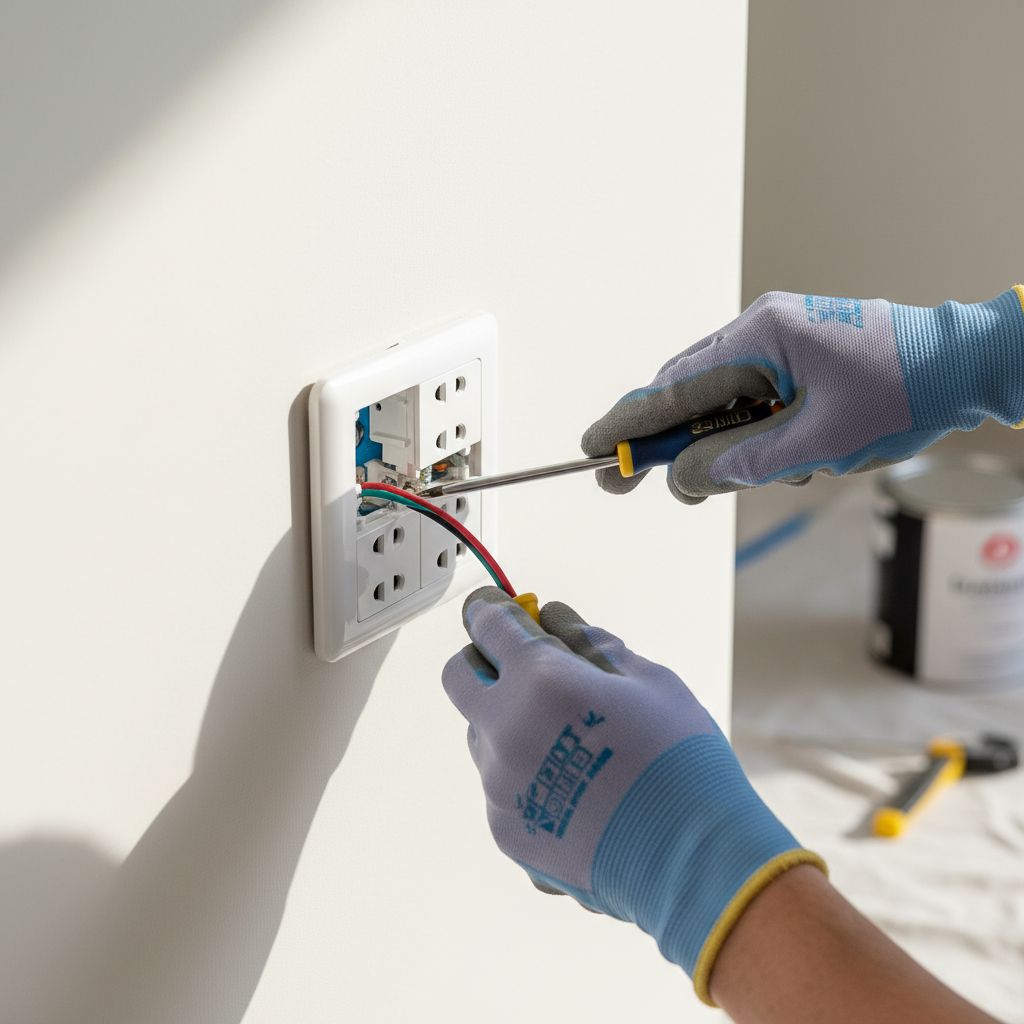 Electrician installing a new power point